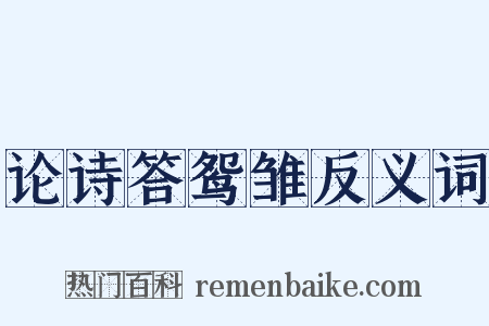 论诗答鸳雏反义词是什么意思的图片